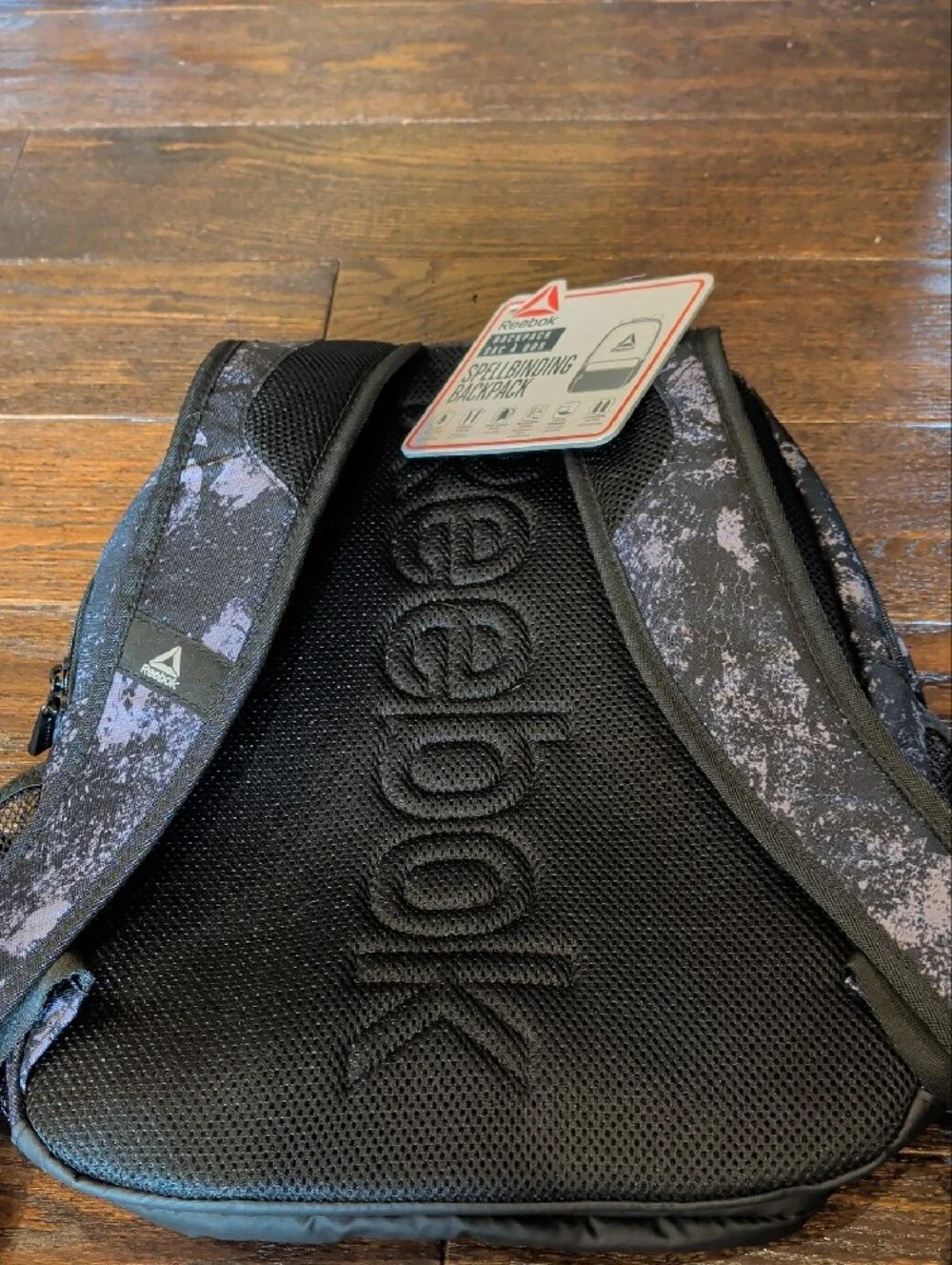 Reebok Black & Gray Splatter Sport Backpack